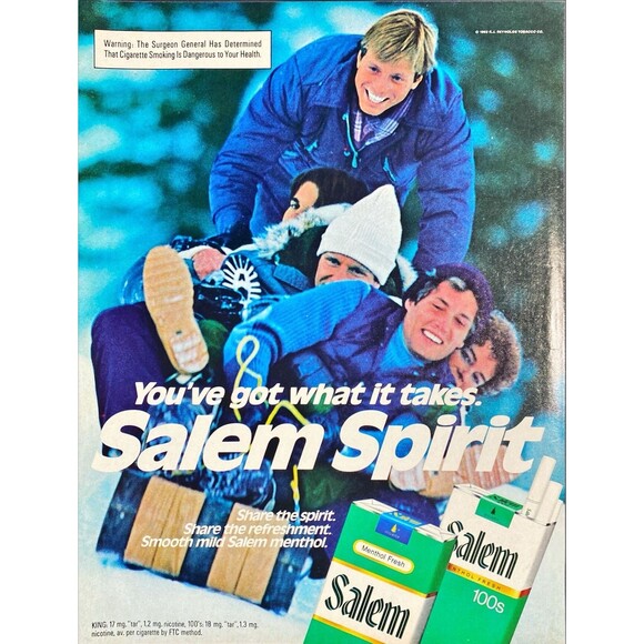 Salem Cigarettes "You Have Wht It Takes: Salem Spirit" Vintage Print Ad 1983 - Picture 1 of 3